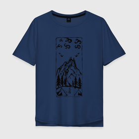 Мужская футболка хлопок Oversize с принтом Алтай Тотем в Петрозаводске, 100% хлопок | свободный крой, круглый ворот, “спинка” длиннее передней части | altay | bushcraft | алтай | бушкрафт | горы | приключение | тотем | туризм | турист