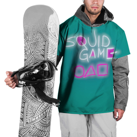 Накидка на куртку 3D с принтом Squid game a в Белгороде, 100% полиэстер |  | Тематика изображения на принте: squid game | игра в кальмара | надписи | неон | нетфликс | сериалы