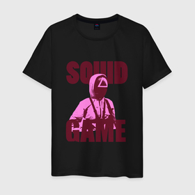 Мужская футболка хлопок с принтом Pink Soldier в Тюмени, 100% хлопок | прямой крой, круглый вырез горловины, длина до линии бедер, слегка спущенное плечо. | pink soldier | squid game | игра в кальмара | королевская битва | розовый солдат | сон ки хун | хван дон хёк | чхо сан воо