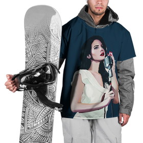 Накидка на куртку 3D с принтом Лана с микрофоном в Кировске, 100% полиэстер |  | lana del ray | pop music | исполнитель | исполнительница | лана дел рэй | музыка | поп | попса