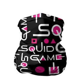 Бандана-труба 3D с принтом SQUID GAME ЛОГО PINK в Санкт-Петербурге, 100% полиэстер, ткань с особыми свойствами — Activecool | плотность 150‒180 г/м2; хорошо тянется, но сохраняет форму | 001 | 067 | 456 | netflix | pink | squid game | игра | игра в кальмара | квадрат | круг | нетфликс | распорядитель | сериал | стражи | треугольник