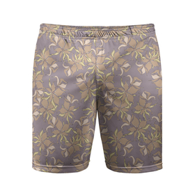 Мужские шорты спортивные с принтом цветочный принт с лилиями в Тюмени,  |  | Тематика изображения на принте: 