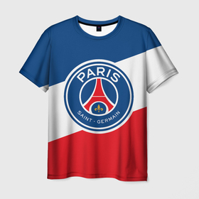 Мужская футболка 3D с принтом Paris Saint Germain FC в Петрозаводске, 100% полиэфир | прямой крой, круглый вырез горловины, длина до линии бедер | emblem | flag | football club | france | paris | paris saint germain | psg | пари сен жермен | париж | псж | флаг | франция | футбольный клуб | эмблема