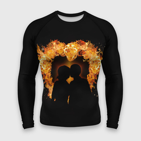 Мужской рашгард 3D с принтом Пара в огненном сердце в Курске,  |  | heart | love | влюбленные | любовь | огонь | пара | пламя | сердце
