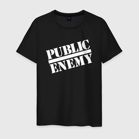 Мужская футболка хлопок с принтом Public Enemy logo в Курске, 100% хлопок | прямой крой, круглый вырез горловины, длина до линии бедер, слегка спущенное плечо. | arnold schwarzenegger | hip hop | john connor | music | public enemy | rap | terminator | арнольд шварценеггер | враг общества | джон коннор | лого | музыка | рэп | терминатор | хип хоп