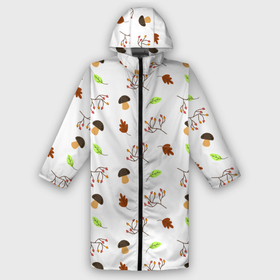 Дождевик унисекс 3D с принтом AUTUMN MOTIFS в Смоленске,  |  | autumn | грибы | листья | осень | рябина | сентябрь