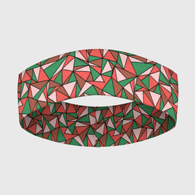 Повязка на голову 3D с принтом Абстракция из красных и зеленых треугольников ,  |  | abstraction | lines | triangles | абстракция | зеленый | коричневый | красный | линии | молодежный | розовый | треугольники | узор | фигуры