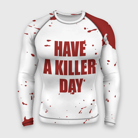 Мужской рашгард 3D с принтом blood have a killer day Dexter в Кировске,  |  | Тематика изображения на принте: blood | dexter | have a killer day | брызги крови | декстер | кровь | правосудие декстера | хэллоуин