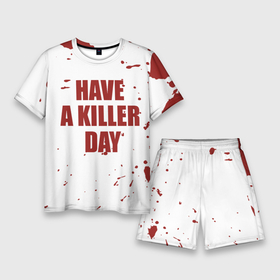 Мужской костюм с шортами 3D с принтом blood have a killer day Dexter в Новосибирске,  |  | blood | dexter | have a killer day | брызги крови | декстер | кровь | правосудие декстера | хэллоуин