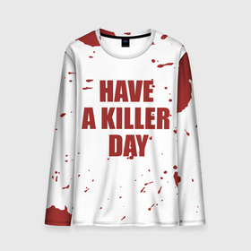 Мужской лонгслив 3D с принтом blood have a killer day Dexter в Курске, 100% полиэстер | длинные рукава, круглый вырез горловины, полуприлегающий силуэт | blood | dexter | have a killer day | брызги крови | декстер | кровь | правосудие декстера | хэллоуин