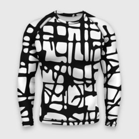 Мужской рашгард 3D с принтом Черно Белый мотив Cantabrigiensia, подходящий для раскрашивания вручную в Новосибирске,  |  | креативный шум | модный и пестрый | орнамент | раскраска | стильный мотив | чб | черно белое | элегантный