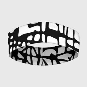 Повязка на голову 3D с принтом Черно Белый мотив Cantabrigiensia, подходящий для раскрашивания вручную в Новосибирске,  |  | креативный шум | модный и пестрый | орнамент | раскраска | стильный мотив | чб | черно белое | элегантный