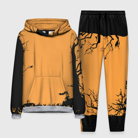 Мужской костюм 3D (с толстовкой) с принтом Orange Halloween TRD в Санкт-Петербурге,  |  | branches | crow | ghosts | halloween | holiday | monsters | pumpkin | trees | ветки | ворона | деревья | монстры | праздник | привидения | тыква | хэллоуин