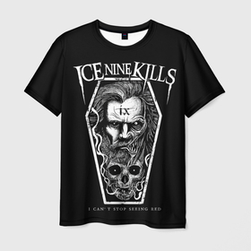 Мужская футболка 3D с принтом Ice Nine Kills,  I cant stop seeing red в Петрозаводске, 100% полиэфир | прямой крой, круглый вырез горловины, длина до линии бедер | heavy metal | ice nine | ice nine kills | ink | группы | метал | музыка | рок