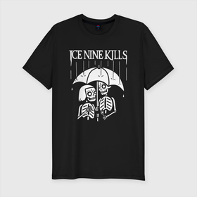 Мужская футболка хлопок Slim с принтом Ice Nine Kills,  Rainy Day в Тюмени, 92% хлопок, 8% лайкра | приталенный силуэт, круглый вырез ворота, длина до линии бедра, короткий рукав | heavy metal | ice nine | ice nine kills | ink | rainy day | группы | метал | музыка | рок
