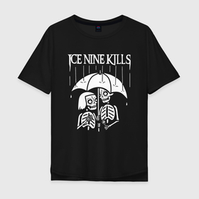 Мужская футболка хлопок Oversize с принтом Ice Nine Kills,  Rainy Day в Белгороде, 100% хлопок | свободный крой, круглый ворот, “спинка” длиннее передней части | heavy metal | ice nine | ice nine kills | ink | rainy day | группы | метал | музыка | рок