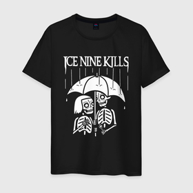 Мужская футболка хлопок с принтом Ice Nine Kills,  Rainy Day , 100% хлопок | прямой крой, круглый вырез горловины, длина до линии бедер, слегка спущенное плечо. | heavy metal | ice nine | ice nine kills | ink | rainy day | группы | метал | музыка | рок
