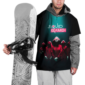 Накидка на куртку 3D с принтом Беспощадный Кальмар , 100% полиэстер |  | Тематика изображения на принте: squid game | игра в кальмара | игра на выживание | сериал | сериалы