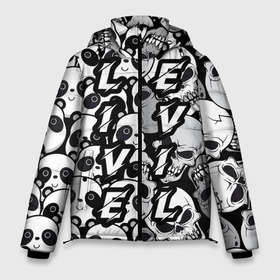 Мужская зимняя куртка 3D с принтом LivEvil в Белгороде, верх — 100% полиэстер; подкладка — 100% полиэстер; утеплитель — 100% полиэстер | длина ниже бедра, свободный силуэт Оверсайз. Есть воротник-стойка, отстегивающийся капюшон и ветрозащитная планка. 

Боковые карманы с листочкой на кнопках и внутренний карман на молнии. | animals | black and white | evil | life | panda | popular print | skeleton | skull | top | trend | животные | жить | зло | панда | популярный принт | скилет | топ | тренд | череп | черно белый