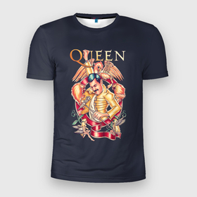 Мужская футболка 3D Slim с принтом Queen   Фредди Меркьюри в Курске, 100% полиэстер с улучшенными характеристиками | приталенный силуэт, круглая горловина, широкие плечи, сужается к линии бедра | Тематика изображения на принте: freddie mercury | queen | quen | глэм | квин | королева | куин | меркури | меркьюри | музыкант | мэркури | певец | песня | поп | рок группа | фаррух булсара | фредди | фреди | хард | хардрок