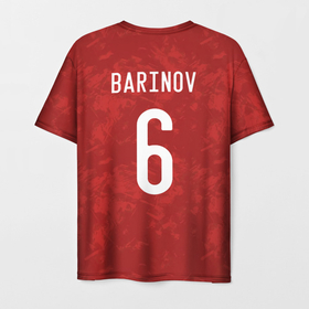 Мужская футболка 3D с принтом Баринов форма сборной России в Новосибирске, 100% полиэфир | прямой крой, круглый вырез горловины, длина до линии бедер | баринов | локомотив | россии | россия | сборная | сборной | форма | футбол