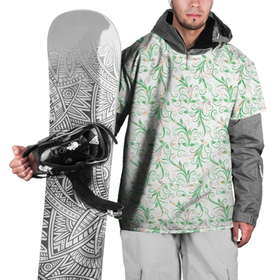 Накидка на куртку 3D с принтом Весенние узоры из листьев в Новосибирске, 100% полиэстер |  | весна | лето | листья | растения | цветы