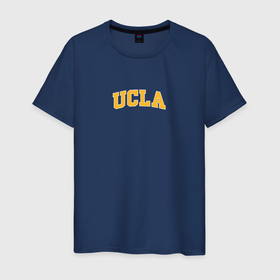 Мужская футболка хлопок с принтом UCLA. в Екатеринбурге, 100% хлопок | прямой крой, круглый вырез горловины, длина до линии бедер, слегка спущенное плечо. | ucla | вуз | калифорнийский университет | калифорния | лосанджелес | сша