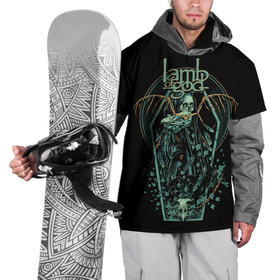 Накидка на куртку 3D с принтом Lamb of God, Sacrament , 100% полиэстер |  | death metal | lamb of god | log | sacrament | грув метал | группы | метал | музыка | рок | трэш