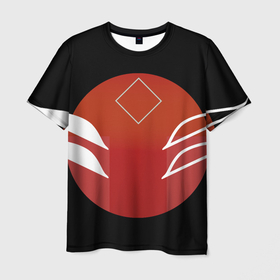Мужская футболка 3D с принтом Японская лисица , 100% полиэфир | прямой крой, круглый вырез горловины, длина до линии бедер | kitsune | восток | иллюстрация | кицуне | красный | лиса | маска | рисунок | чёрный | япония