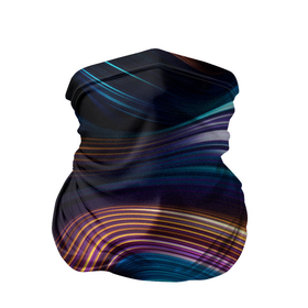 Бандана-труба 3D с принтом Цветные неоновые волны в Новосибирске, 100% полиэстер, ткань с особыми свойствами — Activecool | плотность 150‒180 г/м2; хорошо тянется, но сохраняет форму | colorful waves | digital art | neon stripes | rainbow | абстракция | волны красок | неоновые волны | неоновый узор | цветные волны | цветные полосы