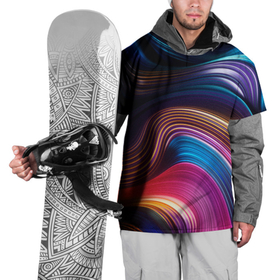 Накидка на куртку 3D с принтом Цветные неоновые волны в Тюмени, 100% полиэстер |  | Тематика изображения на принте: colorful waves | digital art | neon stripes | rainbow | абстракция | волны красок | неоновые волны | неоновый узор | цветные волны | цветные полосы