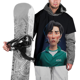 Накидка на куртку 3D с принтом Сон Ги Хун , 100% полиэстер |  | Тематика изображения на принте: squid game | игра в кальмара | игра на выживание | сериал | сериалы