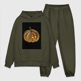 Мужской костюм хлопок OVERSIZE с принтом Хеллоуин тыква на хэллоуин Helloween ,  |  | hallowen | happy halloween | october | pumpkin | pumpkins | spooky | веселая тыква | тыква | хэллоуин