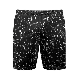 Мужские шорты спортивные с принтом ЧБ мозаика в Санкт-Петербурге,  |  | белый | мозаика | пиксели | точки | черный