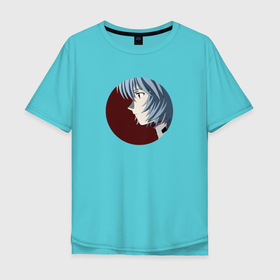Мужская футболка хлопок Oversize с принтом Rei Ayanami (EVA) , 100% хлопок | свободный крой, круглый ворот, “спинка” длиннее передней части | neon genesis evangelion | аниме | девушка | евангелион | рей аянами
