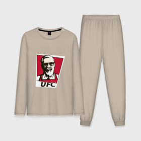 Мужская пижама с лонгсливом хлопок с принтом McGregor ufc ,  |  | kfc | mcgregor | ufc | бои без правил | бокс | борьба | прикол