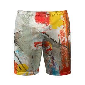 Мужские шорты спортивные с принтом Буйство красок 3D в Белгороде,  |  | 3d | абстракция | анимация | краски | цвета