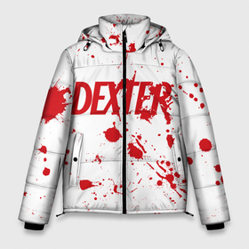 Мужская зимняя куртка 3D с принтом Dexter logo Декстер брызги крови в Новосибирске, верх — 100% полиэстер; подкладка — 100% полиэстер; утеплитель — 100% полиэстер | длина ниже бедра, свободный силуэт Оверсайз. Есть воротник-стойка, отстегивающийся капюшон и ветрозащитная планка. 

Боковые карманы с листочкой на кнопках и внутренний карман на молнии. | Тематика изображения на принте: blood | darkly dreaming dexter | dexter | dexter morgan | logo | брызги крови | декстер | декстер морган | дремлющий демон декстера | кровь | лого | майами | правосудие декстера | судмедэксперт | хэллоуин
