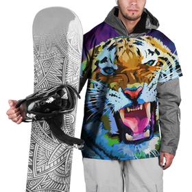 Накидка на куртку 3D с принтом Рычащий Шархан в Белгороде, 100% полиэстер |  | 2022 | evil face | growling | new year | pop art | predator | tiger | year of the tiger | год тигра | новый год | поп арт | рычащий | тигр | хищник