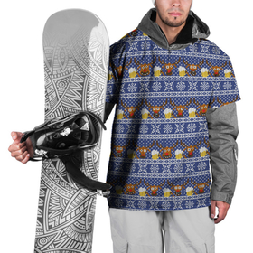 Накидка на куртку 3D с принтом Олени отдыхают , 100% полиэстер |  | Тематика изображения на принте: вязанный | новогодний | олень | паттерн | рождественский | с оленями | свитер | узор