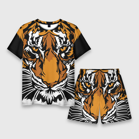 Мужской костюм с шортами 3D с принтом Взгляд хозяина джунглей в Белгороде,  |  | 2022 | african | direct look | master of the jungle | muzzle | new year | predator | tiger | year of the tiger | африканский | год тигра | новый год | прямой взгляд | тигр | хищник | хозяин джунглей
