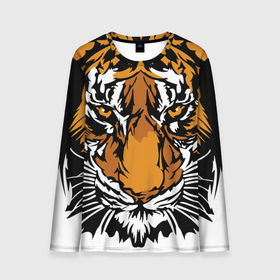 Мужской лонгслив 3D с принтом Взгляд хозяина джунглей в Санкт-Петербурге, 100% полиэстер | длинные рукава, круглый вырез горловины, полуприлегающий силуэт | 2022 | african | direct look | master of the jungle | muzzle | new year | predator | tiger | year of the tiger | африканский | год тигра | новый год | прямой взгляд | тигр | хищник | хозяин джунглей