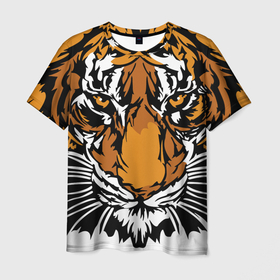 Мужская футболка 3D с принтом Взгляд хозяина джунглей в Новосибирске, 100% полиэфир | прямой крой, круглый вырез горловины, длина до линии бедер | 2022 | african | direct look | master of the jungle | muzzle | new year | predator | tiger | year of the tiger | африканский | год тигра | новый год | прямой взгляд | тигр | хищник | хозяин джунглей