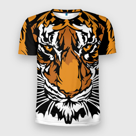 Мужская футболка 3D спортивная с принтом Взгляд хозяина джунглей , 100% полиэстер с улучшенными характеристиками | приталенный силуэт, круглая горловина, широкие плечи, сужается к линии бедра | 2022 | african | direct look | master of the jungle | muzzle | new year | predator | tiger | year of the tiger | африканский | год тигра | новый год | прямой взгляд | тигр | хищник | хозяин джунглей