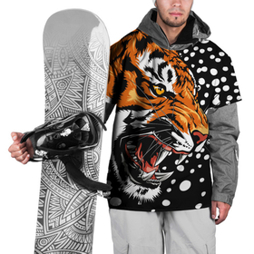 Накидка на куртку 3D с принтом Амурский тигр и снегопад в Санкт-Петербурге, 100% полиэстер |  | Тематика изображения на принте: 2022 | amur tiger | beast | grin | new year | night | open mouth | predator | profile | snowfall | winter | year of the tiger | амурский тигр | год тигра | зверь | зима | новый год | ночь | оскал | открытая пасть | профиль | снегопад | хищник