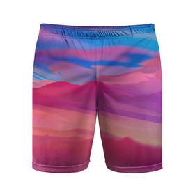 Мужские шорты спортивные с принтом Гармоничные цветовые волны ,  |  | волны | гармония | красивые волны | цвета | цветовые волны
