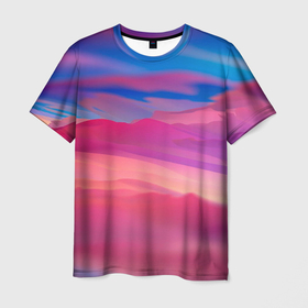 Мужская футболка 3D с принтом Гармоничные цветовые волны , 100% полиэфир | прямой крой, круглый вырез горловины, длина до линии бедер | волны | гармония | красивые волны | цвета | цветовые волны