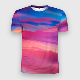 Мужская футболка 3D Slim с принтом Гармоничные цветовые волны в Кировске, 100% полиэстер с улучшенными характеристиками | приталенный силуэт, круглая горловина, широкие плечи, сужается к линии бедра | волны | гармония | красивые волны | цвета | цветовые волны