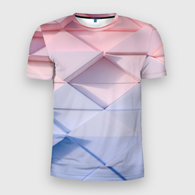 Мужская футболка 3D Slim с принтом треугольники для тебя в Екатеринбурге, 100% полиэстер с улучшенными характеристиками | приталенный силуэт, круглая горловина, широкие плечи, сужается к линии бедра | красивые фигуры | паттерн | треугольник | треугольники | фигуры