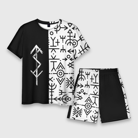 Мужской костюм с шортами 3D с принтом ПАТТЕРН РУНЫ | RUNES (Z) ,  |  | runes | древние знаки | знак рода | знаки | иероглифы | руны | русь | символы | славяне | славянская символика